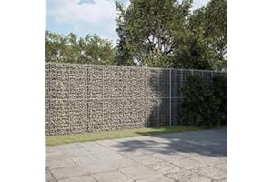 IKAYAA Gaviones de Piedra con Cubierta Muro de Gaviones Muro de Contención de Gaviones Valla de Gaviones Muro de Contención de Piedra 500x50x200 cm