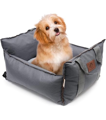 Seggiolino Auto Per Cani E Gatti, 133x45 Cm, Grigio - Lettino Imbottito, Con Cinghie Di Fissaggio, Impermeabile E Facile Da Pulire
