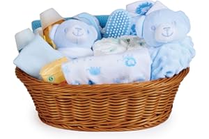 Baby Box Shop – Coffret Naissance pour bébé garçon avec vêtements bébé Accessoires bébé Couverture bébé Doudou Licorne Bleu et hochet