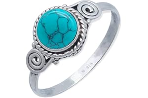 MANTRAROMA Anello argento 925 con pietre preziose pietra argento sterling da donna in vero argento (MRG-021)