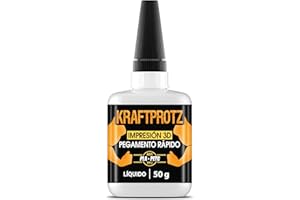 ARKA Pegamento para impresión 3D líquido – KRAFTPROTZ 50 g XXL – superadhesivo extrafuerte, Transparente y Resistente al Agua y Calor – Punta antiobstrucción – Ideal para PLA, ABS, PETG, TPU y más