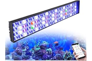 PopBloom WiFi LED Acquario Marino, Lampada Acquario Marino a Spettro Completo per acquario di pesci SPS/LPS con corallo di barriera (60W (per 50-70cm))