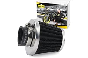 Area1 Uniwersalny tuning sportowy filtr powietrza, przyłącze 45, 46, 47 mm, podwójna warstwa, stal, filtr powietrza do motocykla, quada, skutera