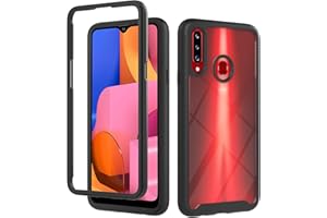 EuCase 3 en 1 Funda para Samsung Galaxy A20s Antigolpes, Transparente Carcasa de Silicona TPU + PC para Samsung Galaxy A20s Anti-Rasguño 360° Protección Caso