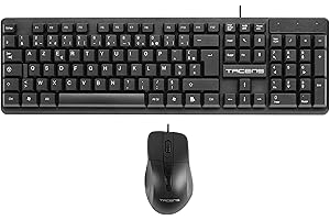 Tacens Anima ACP0FR, Combo Professionnel Clavier à Membrane avec Optimisation de la Frappe et Souris 1200DPI, Langue Français