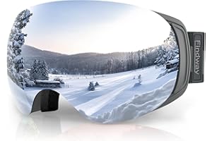 Findway Ski Goggles,Snowboard Goggles for Men Womens Ladies Over Glasses OTG, Magnetic Interchangeable Spherical Lens,Anti-fog 100% UV Protection, Anti-glare Goggles for Skiing Snowboarding