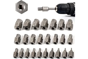 THINKWORK Upgrade Screw Extractor Set, 25-Piece 3/8" Inch Drive Easy Out Bolt Extractor Set, Multi-Spline, for Removing Broken Studs, Bolts, Screws