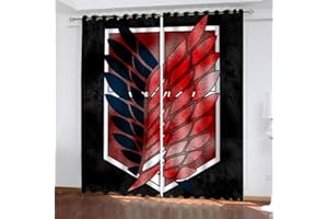 NUYSP Anime Vorhang Blickdicht B 110 X H 95 cm Polyester Vorhänge mit Ösen 2er Set Gardinen, 3D Gedruckt Comics Verdunkelungsvorhang für Kinderzimmer Wohnzimmer Schlafzimmer