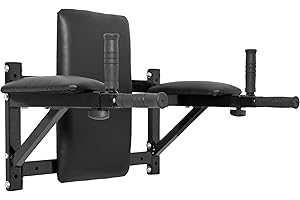 Gorilla Sports® Barre à Dips Murale - Poignées Rembourrées Extensibles, en Acier, Charge Max. 200kg, Dimensions 60 x 58-69 x 50 cm - Chaise Romaine Murale pour Musculation, Fitness, Musculation, Gym