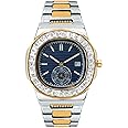BARAMON Wrist Watches for Men, Nautilus Stainless Steel Quartz Movement Date Luxury Style Men's Luminous Hands Casual Business Watches