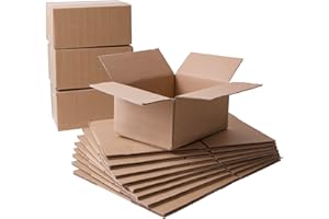 IPEA Boîtes en Carton 21 x 18 x 12 cm pour Expéditions, E-Commerce, Cadeaux - 10 Pièces - Fabriqué en Italie - Boîtes Rectangulaires Polyvalentes pour Emballer Objets - Fêtes - Boîte