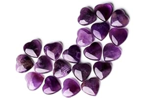 MAIBAOTA Amethyst Heart Healing Crystals Gemstones Pocket Nature Spiritual Energy Purple Gem Stones Set Gifts for Women Reiki Divination Balancing Yoga Meditation 10PCS