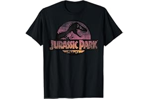 JURASSIC FRANCHISE Jurassic Park Gradient Sunset Circle Logo Camiseta