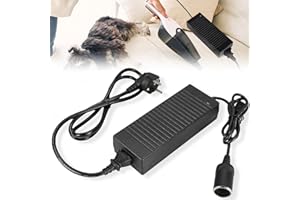 LEIKURVO Przetwornica napięcia 230 V na 12 V, 180 W/15 A, adapter inwerterowy z wtyczką zapalniczki samochodowej, zasilacz AC na DC do chłodnicy, odkurzacza samochodowego