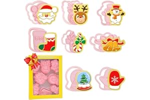 GoldOars 8Pcs Formine Biscotti Natale, Formine Biscotti, 3D Formine per Biscotti, Adatto per biscotti alla frutta della torta della festa di Natale (#1)