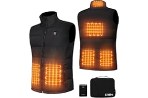 COLDBLING Chaleco Calefactable Hombre Mujer, Chaleco Calefactable con Bateria Recargable de 10000mAh, Chaleco Termico Eléctrico USB con 3 Temperaturas Niveles 6 Zonas de Calentamiento para Ciclismo Esquí Pesca