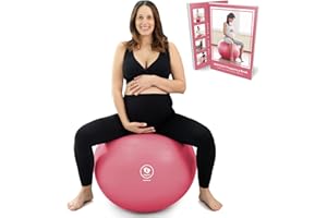 BABYGO Ballon d'exercice Enceinte Ball Bureau Enceinte Yoga Pezziball | Comprenant Un Livre de Grossesse pour l'accouchement et la Remise en Forme