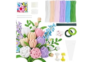 HuaMuDM Pipe Cleaner med blomstjälkar, färgglada piprensare för pyssel, Pipe Cleaner Flowers Kit, konstgjorda grenar DIY, föd