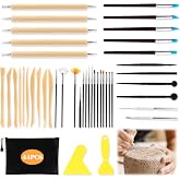 VFANDV Clay Sculpture Tools, 44 Pieces Clay Tools with Ceramic Bag for Modelling Tools Kit Ceramica Beginners for DIY Ceramic