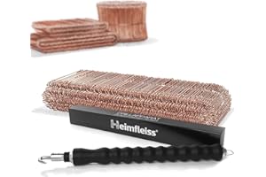 Heimfleiss® Torsadeuse + fil de fer recuit 1,0 x 100-160 mm (500 pcs.) - Set de qualité torsadeuse fil de fer & fil de ligature - Fermeture de fil de fer Fil de fer à œillet