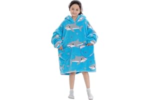 Tolaler Bluza z kapturem oversize, dla dzieci, ciepła i przytulna, dla dziewczynek, śliczny i modny wzór, bardzo duża, z elastycznymi ściągaczami (unisex)