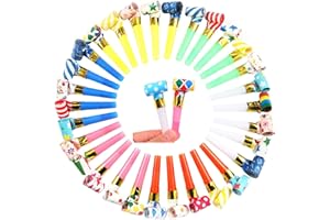 FRDELMA Trombette Colorate,100 PCS Trombette Partito Trombette Trombette Colorate Divertente Partito Trombette Soffiatori per Halloween, feste di compleanno, feste di Capodanno (modello casuale)