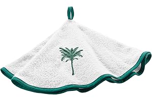 Douceur d'Intérieur, Botanique Round Towel (Diameter 60 cm) Embroidered Sponge