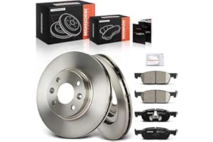 Frankberg Brake Kit incl. 2x Brake Disc + 4x Brake Pad Front Compatible with S.a.n.d.e.r.o II Clio IV BH Logan MCV II Twingo III BCA BCM Replace# 410605536R