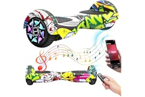 Hoverboards for Kids, iHoverboard 6.5 inch hoverboard with Bluetooth Speaker and Remote Control, Colorful LED Lights, 10KM/H & 15KM Range, 100KG Weight Capacity, Gift for Kids