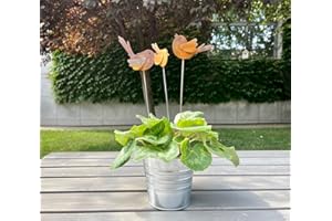 RHHGOPM Pack of 3 Rust Garden Stakes, Bird Garden Decoration, Garden Stake, Rust Stake, Metal Birds Tree Stake, Rust Decoration for Outdoor Use (Birds)