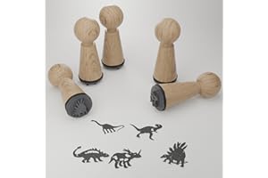 13GRAMM Set di timbri a forma di dinosauro, magica creatività con fascino preistorico, perfetto per cartoline, scrapbooking e regali, motivi dino, per bambini e adulti