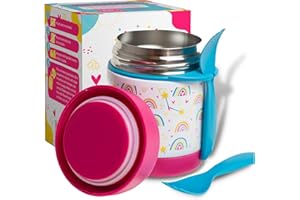 MFA MARFRAND Marfrand - Thermos per neonati bambini per alimenti caldi, bibite, solidi e liquidi, Contenitore per il pranzo, Acciaio inossidabile isolato 350 ml. Unicorno.