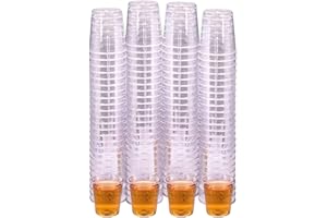 PinkWebShop Pack of 50 Plastic Shot Glasses and Dessert Cups | 30ml Shot Glass | Strong Durable Plastic Glasses for Parties, Events, and Sample Tasting | Crystal Clear and Elegant Design