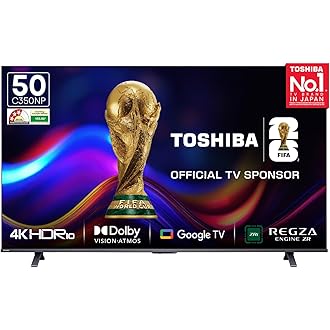 Toshiba 126 cm (50 inches) C350NP Series 4K Ultra HD Smart LED Google TV 50C350NP (Black)