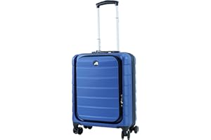 ALPINI Valise Taille Cabine Rigide INOVA-2.1E avec Compartiment pour Ordinateur15 (55cm) Garantie 2 Ans 100% ABS Port USB (Bleu (Blue), (Cabine) S – Small – 40L – 55x40x20cm – 2.7kg)