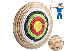 AUPERTO 50 x 50 x 5 cm Handmade Archery Target - Traditional Straw Target Fixed Straw Round Target for Outdoor Practice Archery Bow and Shooting Arrow