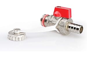 WÄRMER SYSTEM Válvula de drenaje con manguera de jardín, sistema de vástago de latón cromado