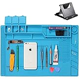 Anti-Static Soldering Mat, Magnetic 500℃ Heat-resistant Magnetic Multi-purpose Repair Mat for Soldering Guns with 1 Pcs Mobil