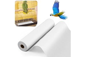 Drydiet 100 ft x 22 Inch Bird Cage Liner Disposable Cages Cushion Pad Mat Precut Absorbent Bird Cage Paper Large Parakeet Cage Liners Accessories for Pet Animal Bird Parrot (White)