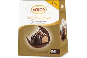 CHOCOLATES VALOR 1881 Valor No Sugar Added Chocolate Truffles - Assorted Milk & Dark Diabetic Chocolate Pralines, Fine Cocoa Sweetened with Stevia by Master Chocolatiers - Christmas Chocolate Gift, Gold Assorted 200g