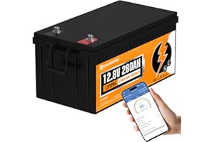 ECO-WORTHY LiFePO4, batteria al litio 12 V 280 AH, con funzione Bluetooth e protezione BMS, batteria per camper, barca, sistema solare