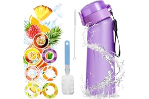 CYMWER Air-up Borraccia，650ml air up borraccia con gusti pod for ，Senza BPAborraccia air up，E%0 tazza d'acqua con 7 cialde aromatiche for palestra all'aforto (Viola)