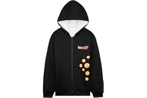 Dragon Ball Z Sweat à Capuche Enfant Garçon et Ado 9-16 Ans, Sweat Zippé Comfy Polaire Cosy Hiver Hoodie, Cadeau Manga Fans