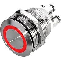 Drucktaster Klingeltaster – LED-Beleuchtung - Einbau 19mm - Edelstahl V2A – flache Tastfläche - wasserdicht…