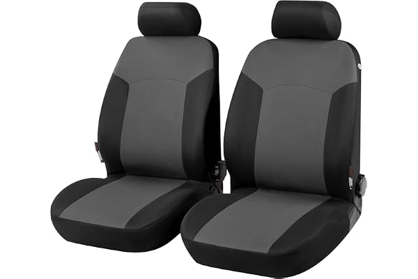 Walser 13412 Housse de siège de Voiture, Housse de Protection pour sièges Avant Portland Housse de Protection, Housse de siège en Gris/Noir