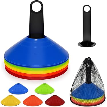 Lot De 5 Cônes D'entraînement Pour Barrière De Football, Marqueurs De Patinage Cones Entrainement Pour Route Rouleau Jaune 94221980
