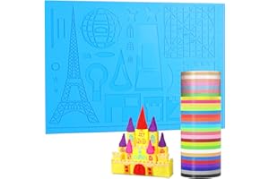 Dikale 3D Druck Stift Zeichenwerkzeug Silikonmatte Schlossmuster Blau Medium mit 1,75mm PLA Filament 30 Farben, jede Farbe 3M für Kinder, 3D Stift Starter Zeichnen Zubehör, 3D-Stift nicht inbegriffen