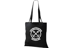 ShirtInStyle Stoffbeutel, Heimathafen Schalke, Lieblingsstadt, Heimatort, Familie, Urlaub, City, Stadt, Sprüche, Beutel, Jute, Tasche, Shopper, Farbe Schwarz