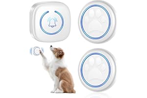 BORDEAG Sonnette Sans Fil, 1 Récepteur＋2 Sonnette Sonnette pour Chien Portée 300 m, Etanche Sonnette Sans Fil Exterieur 60 Mélodies et 5 Niveaux Volume, Sonnette Sans Fil Exterieur Etanche (Prise UE Blanc)