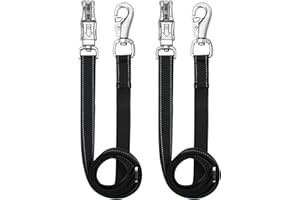 MIYABALA Cross Ties for Horse,Heavy Duty Nylon Horse Trailer Tie with Strong Panic Snap and Bull Snap,Adjustable Length from 45.2" to 78.7",Professional Horse Supplies (Black)
